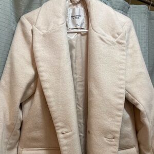 Abercrombie & Fitch Cream wool coat
